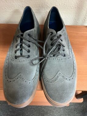 COLE HAAN Sz 13M Gray Suede Wingtip Oxford Casual Shoes
